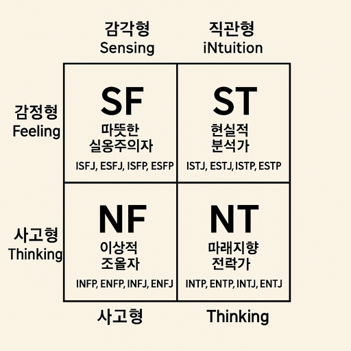 mbti사분할st,sf,nt,nf